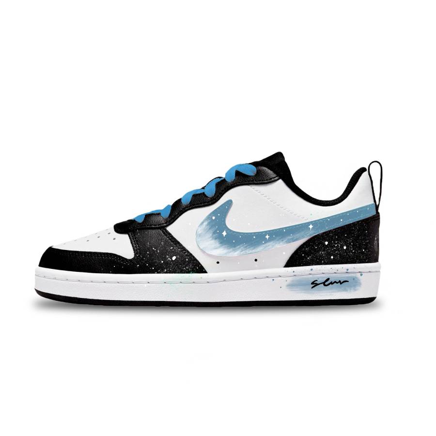 Nike Nike Court Borough Burgundy Trace Blue Slip Resistant Abrasion Resistant Low top Kids' Skateboarding Shoes Blue Unisex