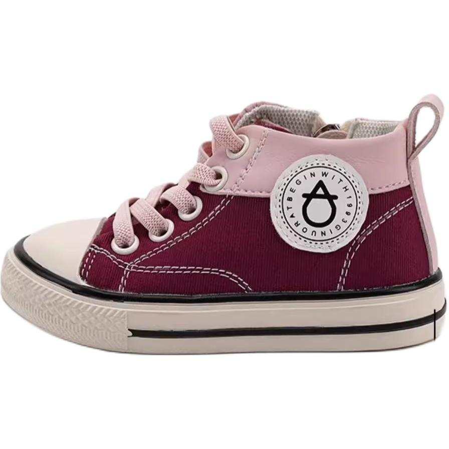 QINUOSHU Canvas Slip Resistant Abrasion Resistant High top Toddler Shoes Infant And Toddler