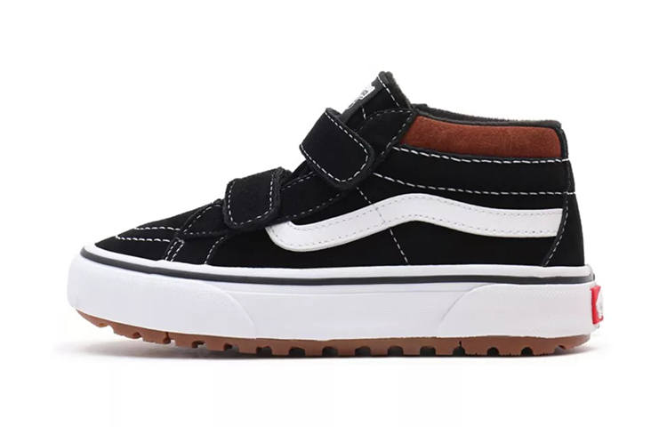 Vans SK8 Reissue Mte 1 Casual Mid top Skateboard Shoes Black White Children Aged 3 7 Years Old