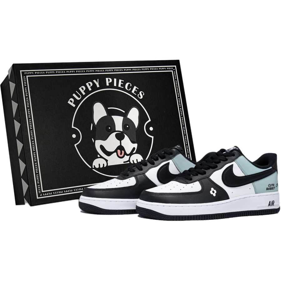 Nike Nike Air Force 1 Puppy Fragment, Special Shoe Box Leather Low top Kids' Skateboarding Shoes White Teenagers