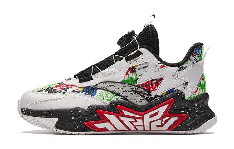 Antakids Cement Mercury Cushioning, Wear Resistant High top Basketball Shoes Black Gray Red Teenagers