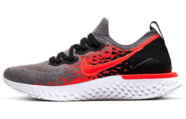 Nike Nike Epic React Flyknit 2 Cool Grey Bright Crimson GS
