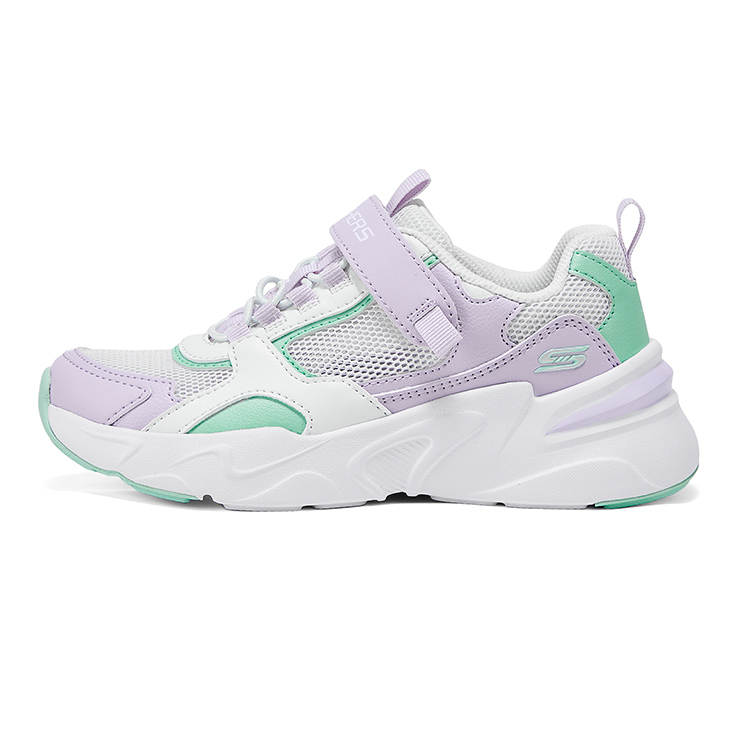 Skechers Kids Slip Resistant Cushioning, Breathable, Lightweight Cushioning Low top Kids Lifestyle Shoes White/Lavender
