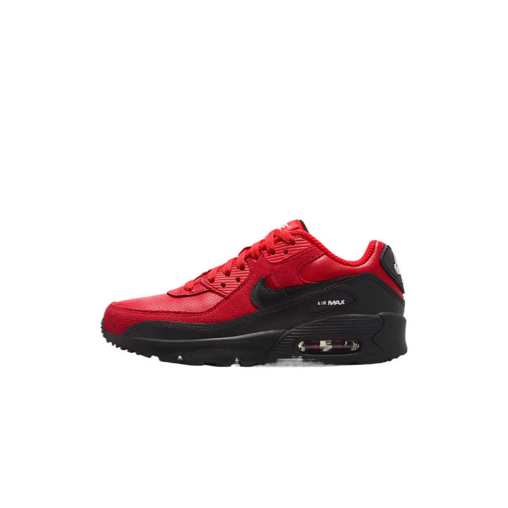 Nike Nike Air Max 90 Genuine Leather Running Shoes Red Black Unisex