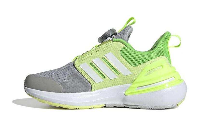 Adidas Adidas Rapidasport BOA Cushioning Abrasion Resistant Breathable Low top Kids' Running Shoes Gray Green Grade School