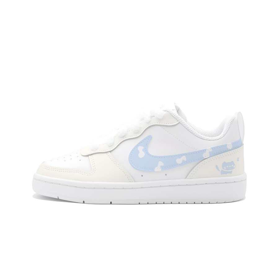 Nike Nike Court Borough Cloud Meow Sound Pattern Leather Slip Resistant Cushioning Abrasion Resistant