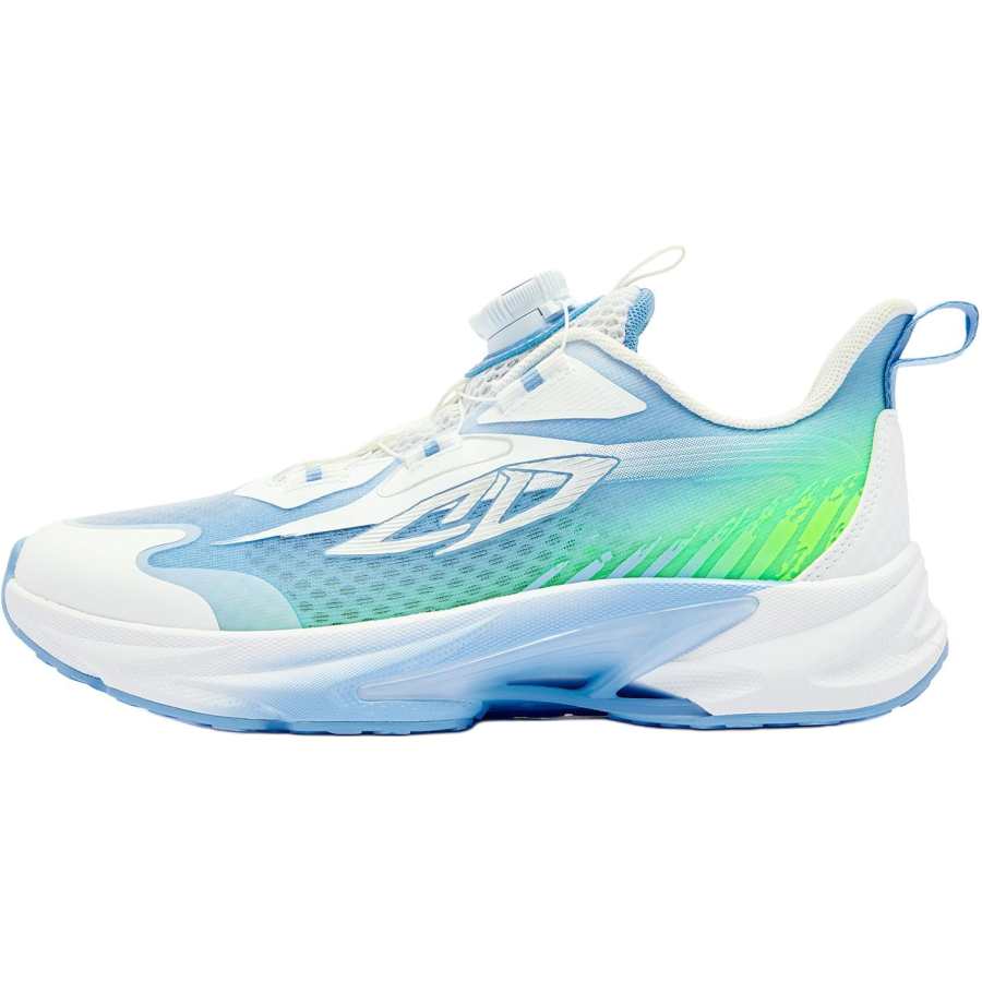 QIAODAN Chasing Electricity Textile, Synthetic Leather Low top Running Shoes Blue White Unisex