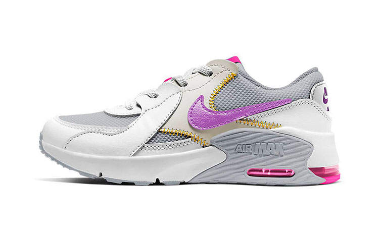 Nike Nike Air Max Excee Kids Lifestyle Shoes White Gray Purple Children Aged 3 7 Years Old