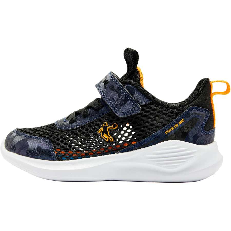 QIAODAN Slip Resistant Cushioning Low top Kids' Running Shoes Black Children Aged 3 7 Years Old