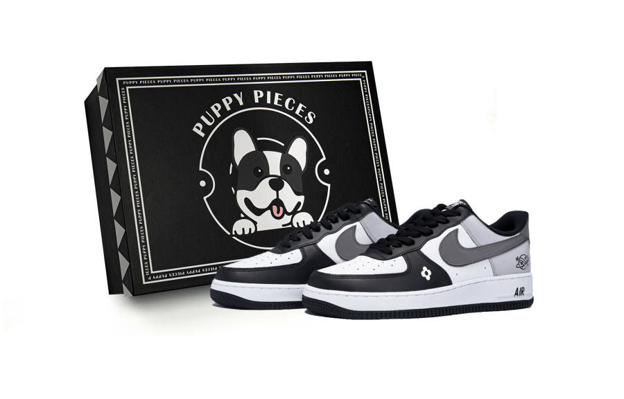 Nike Nike Air Force 1 Leather Low top Kids' Skateboarding Shoes White Dark Gray Teenagers