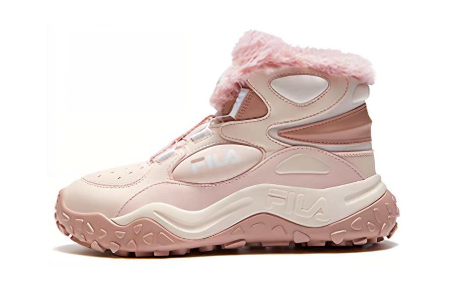 FILA KIDS SKIER BOOT Slip Resistant Abrasion Resistant Mid top Kids' Running Shoes Pink Kids'
