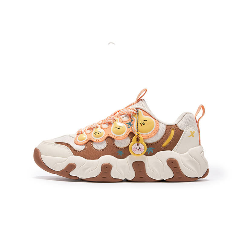 XTEP Low top Casual Shoes White Brown Orange Teenagers