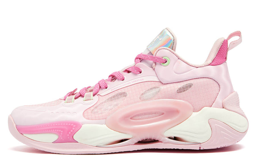 QIAODAN Dawn YOUNG Slip Resistant Low top Basketball Shoes Pink Teenagers
