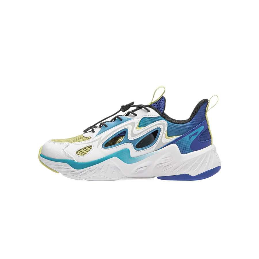 Li-Ning YOUNG Li Ning YOUNG Sportlife Synthetic Leather Low top Casual Shoes Standard White/Bamboo Green/Dark Lake Blue