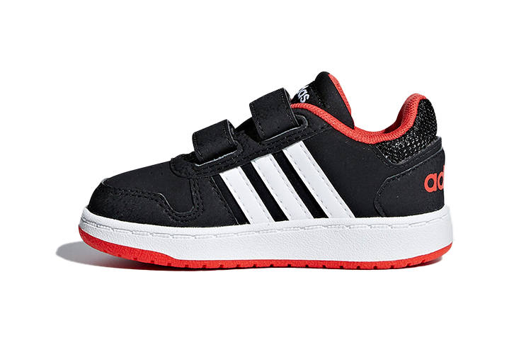 Adidas Neo Hoops 2.0 Breathable Low top Toddler Shoes Black White Red Infant And Toddler