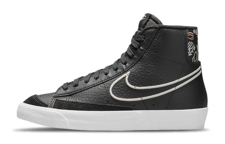 Nike Nike Blazer 77 Slip Resistant Cushioning Abrasion Resistant Mid top Skateboard Shoes Black White Unisex