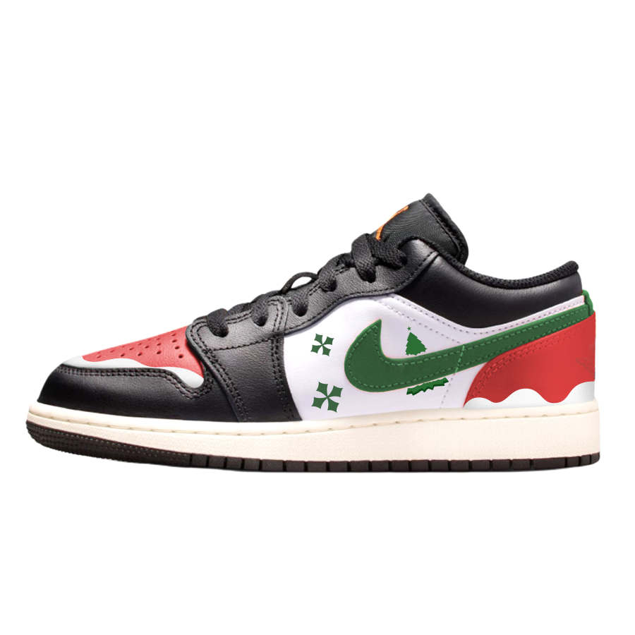 Jordan Jordan Air Jordan 1 Trendy Party Abrasion Resistant Slip Resistant Low top Kids' Skateboarding Shoes Green Unisex