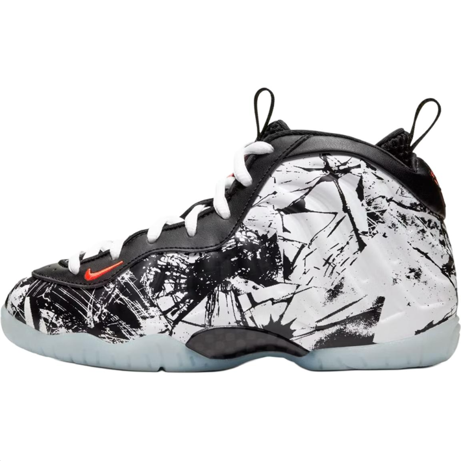 Nike Nike Foamposite One Abrasion Resistant High top Basketball Shoes Black White Kids'