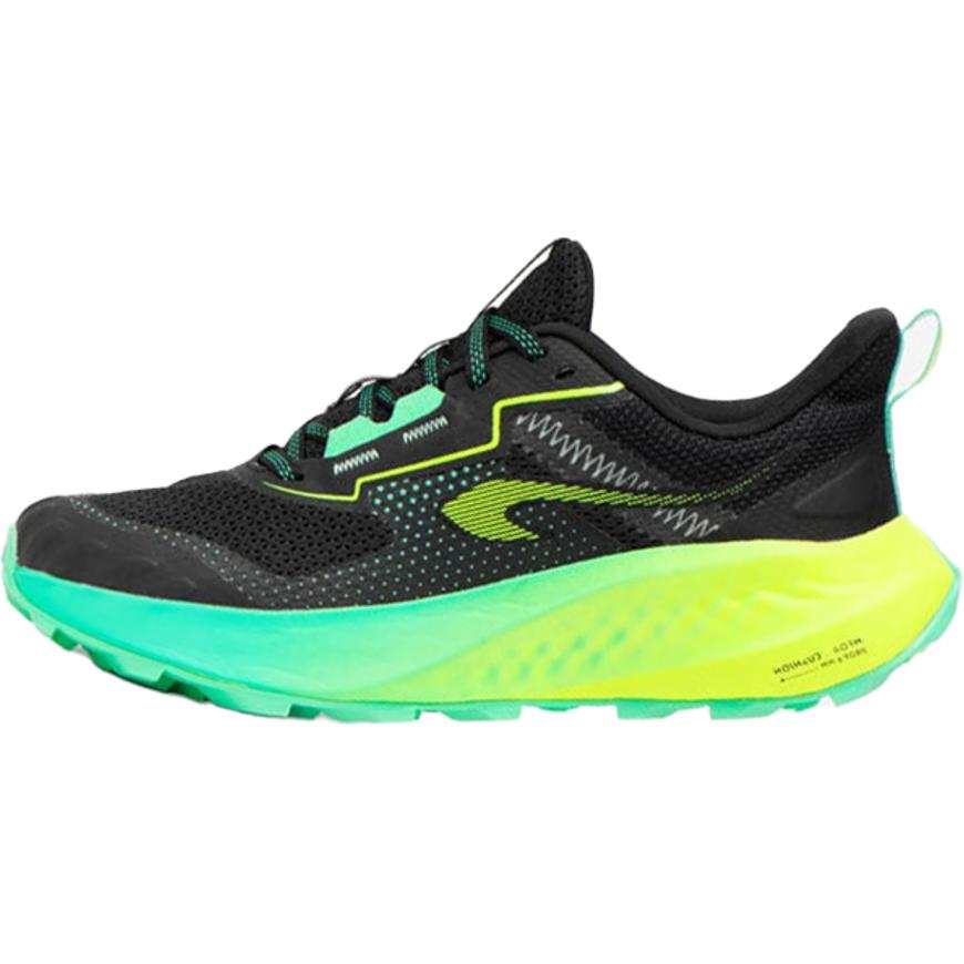 DECATHLON Slip Resistant Abrasion Resistant Low top Kids' Running Shoes Black Green Kids'