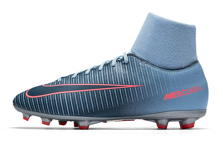 Nike Nike Mercurial Victory JR 5 FG Slip-Resistant Cushioning Wear-Resistant High-Top Kids' Soccer Shoes Blue Black Kids'