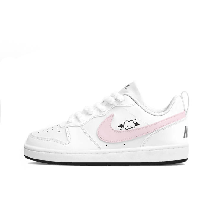 Nike Nike Court Borough White Peach Rest Synthetic Leather Cushioning Abrasion Resistant Cushioning, Wear Resistant Low top