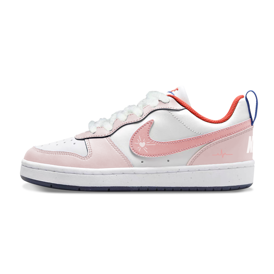 Nike Nike Court Borough Flash Heartbeat Breathable Low top Kids' Skateboarding Shoes Pink Teenagers