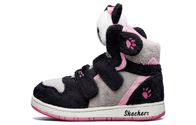 Skechers Kids Abrasion Resistant Mid top Kids' Skateboarding Shoes Black Pink Red Children Aged 3 7 Years Old