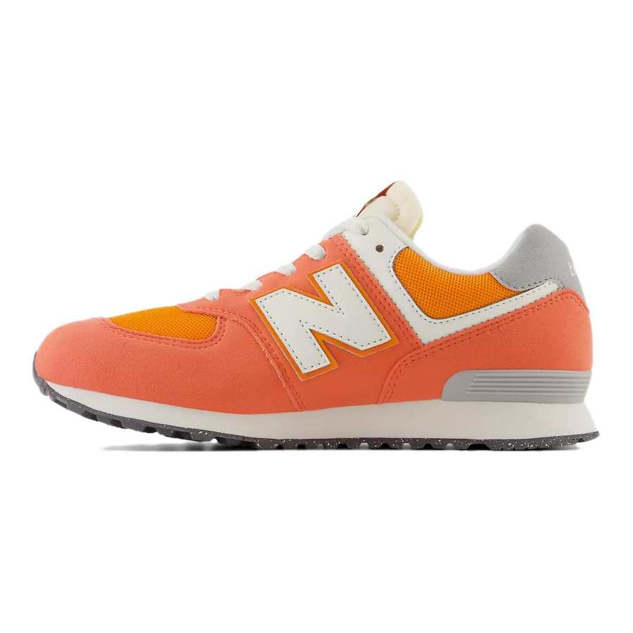 New Balance New Balance NB 574 Comfortable Kids Lifestyle Shoes Orange White Gray Teenagers