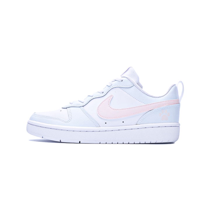 Nike Nike White Sneakers Leather Slip Resistant Abrasion Resistant Low top Kids' Skateboarding Shoes Light Mismatched