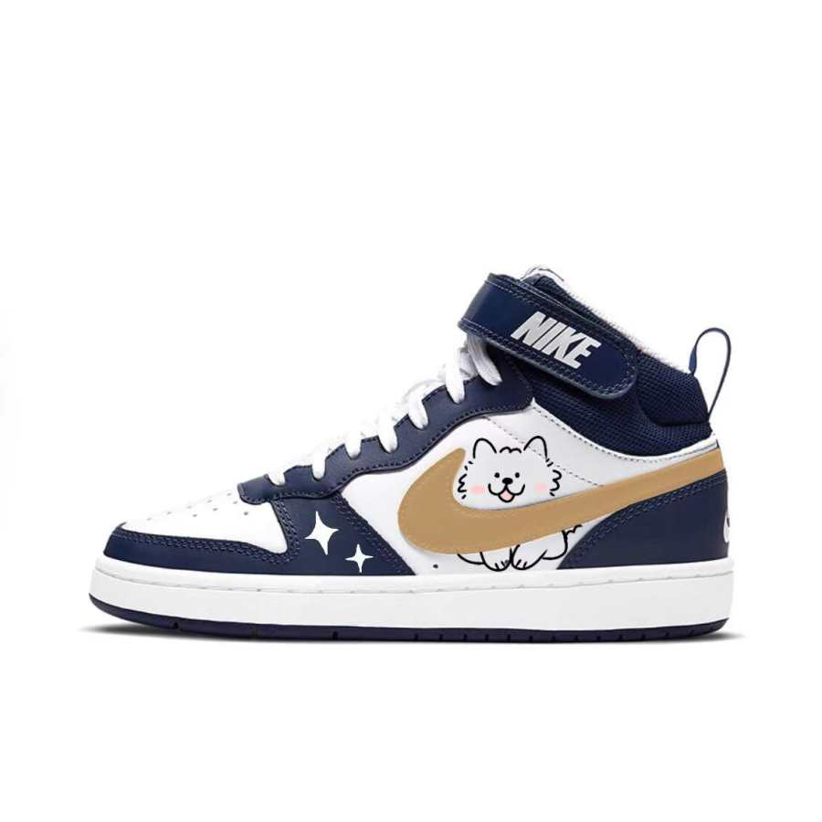 Nike Nike Court Borough Autumn Samson Slip Resistant Abrasion Resistant Mid top Skateboard Shoes Navy Blue Kids'