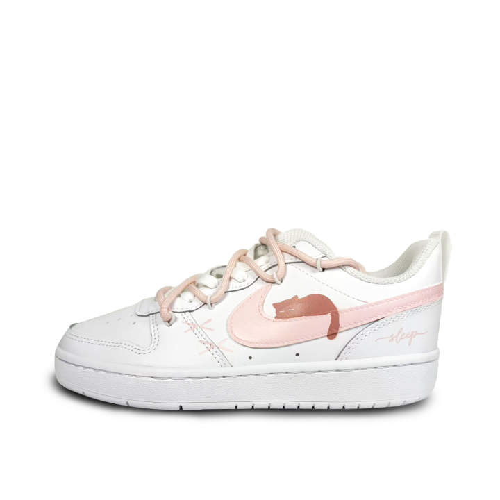 Nike Nike Court Borough Lazy Kitten Leather Slip Resistant Cushioning Abrasion Resistant Low top Kids' Skateboarding Shoes