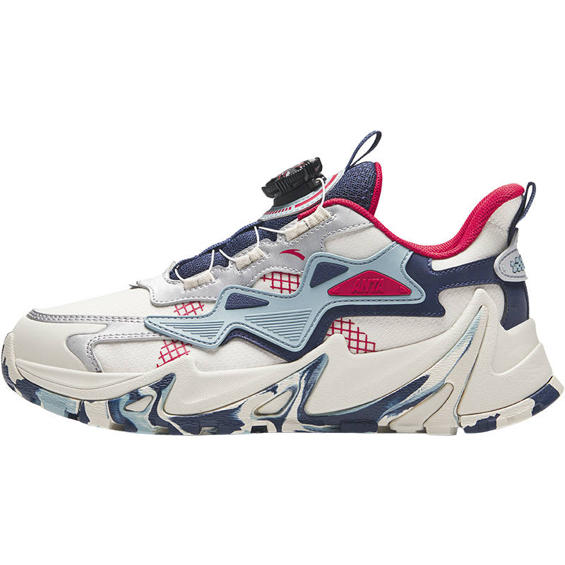 Antakids Synthetic Leather Low top Casual Shoes Gray Silver Cyan Teenagers