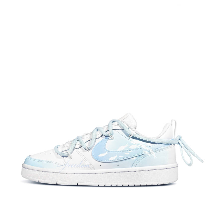 Nike Nike Court Borough Dream Whale Realm Low top Kids' Skateboarding Shoes Blue White Teenagers
