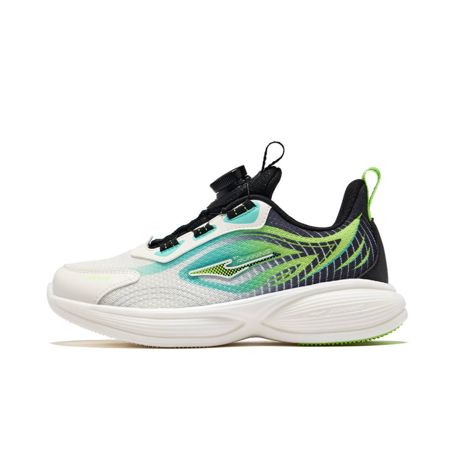 ERKE KIDS Chasing Wind 3 Synthetic Leather, Textile Low top Running Shoes Microcrystal White/Jet Black Teenagers