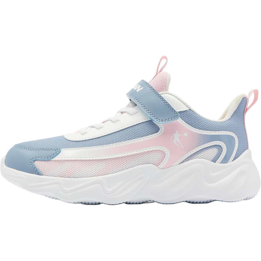 QIAODAN Synthetic Leather, Textile Low top Running Shoes Light Gray Purple/Jordan White Teenagers