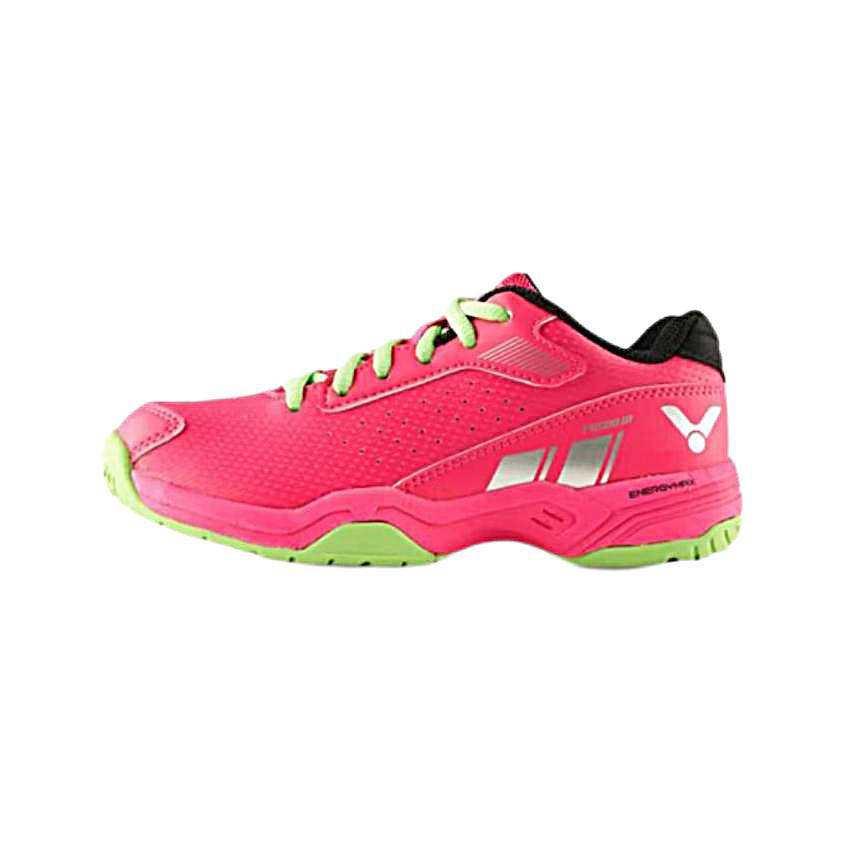 VICTOR Leather Cushioning Slip Resistant Cushioning Slip Resistant Low top Badminton Shoes Aurora Red Kids'