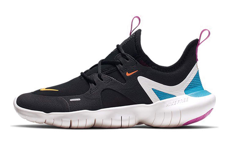 Nike Nike Free RN 5.0 Abrasion Resistant Low top Running Shoes Black White Unisex