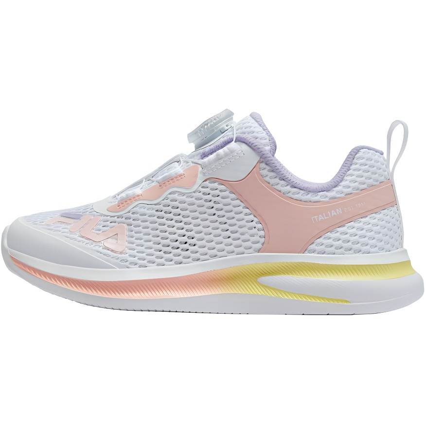 FILA KIDS Slip Resistant And Breathable Low top Kids' Running Shoes Standard White Fresh Pink Kids'