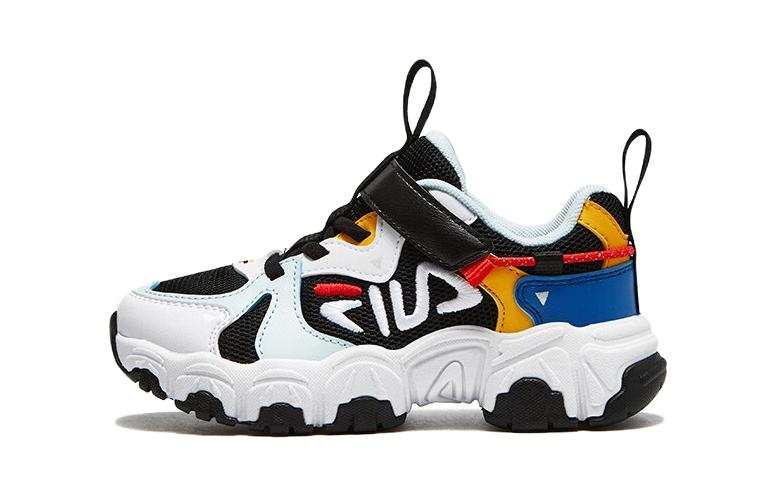 FILA KIDS Comfortable Non slip Lightweight Low top Kids' Running Shoes Black Silver Gray Children Aged 3 7 Years Old