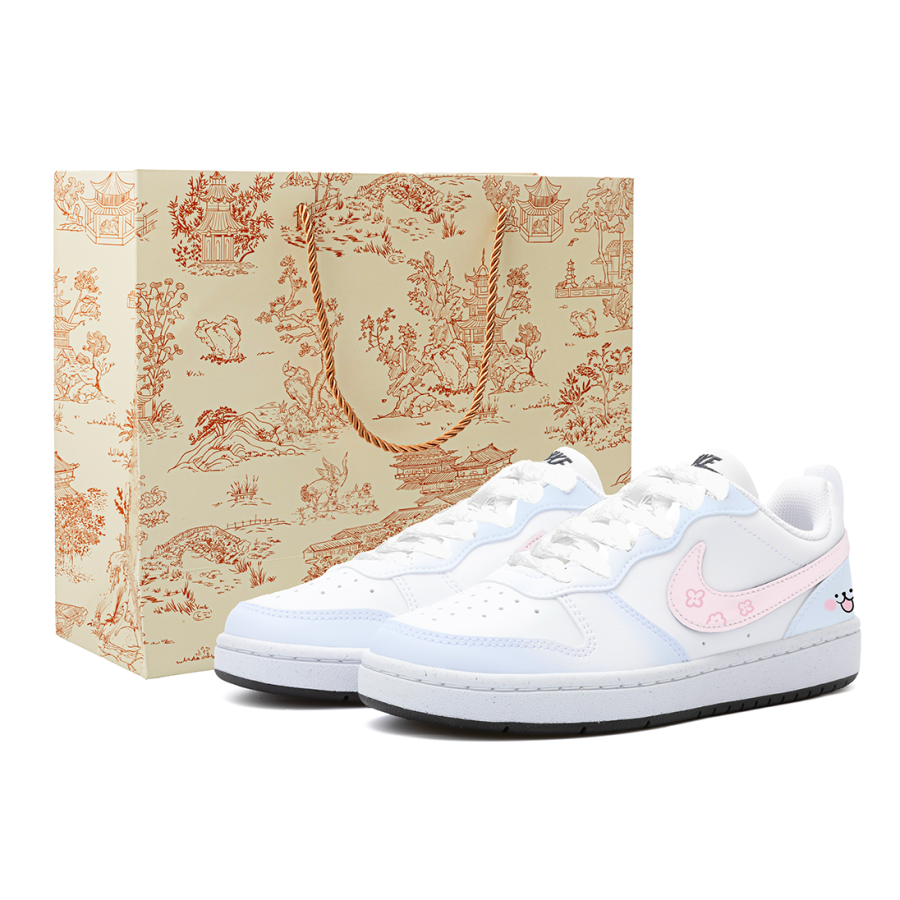 Nike Nike Court Borough Flower Language Puppy Abrasion Resistant Abrasion Resistant Low top Kids' Skateboarding Shoes