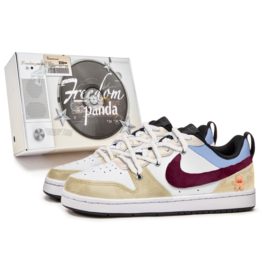 Nike Nike Court Borough Slip Resistant Abrasion Resistant Low top Kids' Skateboarding Shoes Beige Yellow Teenagers