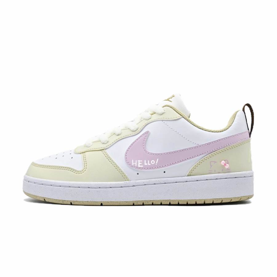 Nike Nike Court Borough Butter Meowth Leather Anti Kick Abrasion Resistant Slip Resistant Low top Kids' Skateboarding Shoes