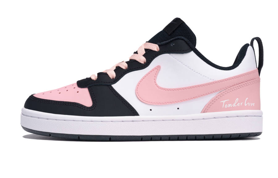 Nike Nike Court Borough Cushioning, Wear Resistant Low top Kids' Skateboarding Shoes Black Pink Teenagers