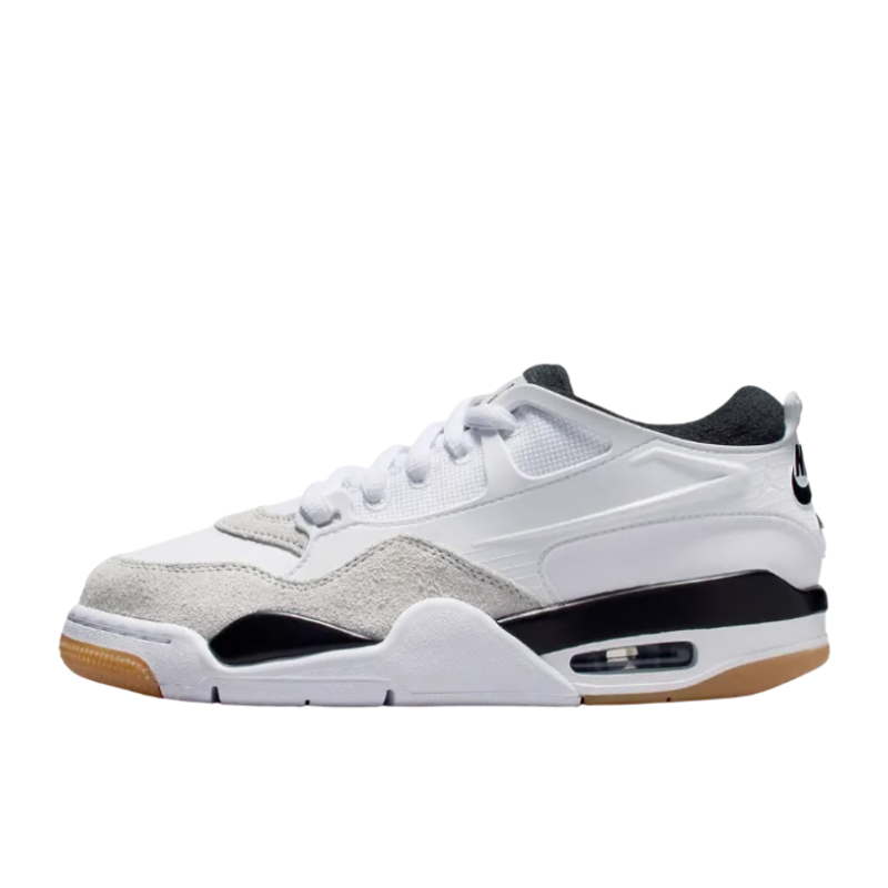 Jordan Jordan Air Jordan 4 Abrasion Resistant Abrasion Resistant Low top Children's Basketball Shoes White Teenagers