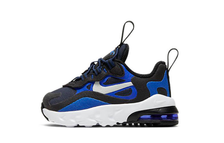 Nike Nike Air Max 270 React Low top Toddler Shoes Black White Blue Infant And Toddler