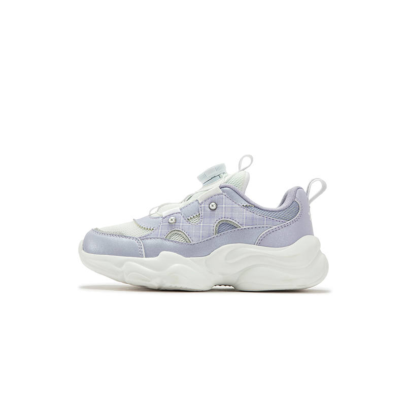 XTEP Slip Resistant Abrasion Resistant Low top Kids Lifestyle Shoes Purple Children Aged 3 7 Years Old