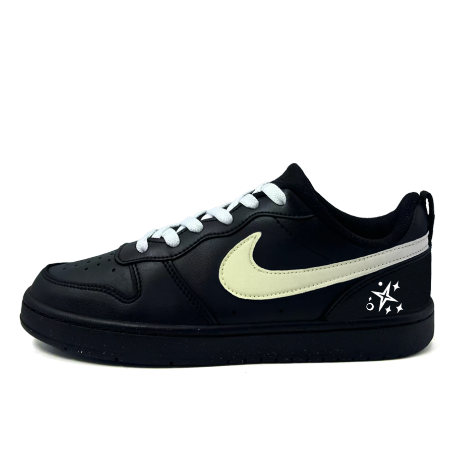 Nike Nike Court Borough Starfall Black Domain Slip Resistant Abrasion Resistant Low top Skateboard Shoes Black Teenagers