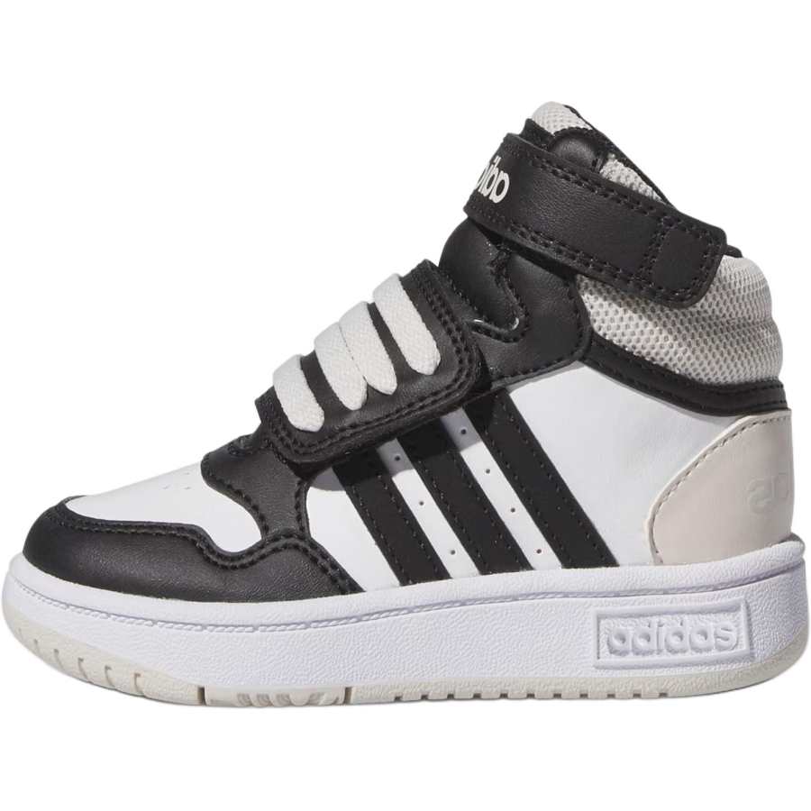 Adidas Adidas Hoops Mid 3.0 Slip Resistant Abrasion Resistant Mid top Toddler Shoes White Black Infant And Toddler