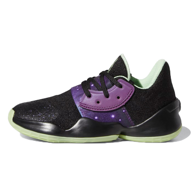 Adidas Adidas Harden Vol. 4 J Breathable Low top Basketball Shoes Black Purple Green Teenagers
