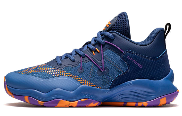 Li-Ning YOUNG Li Ning YOUNG Basketball Shoes Blue Orange Teenagers
